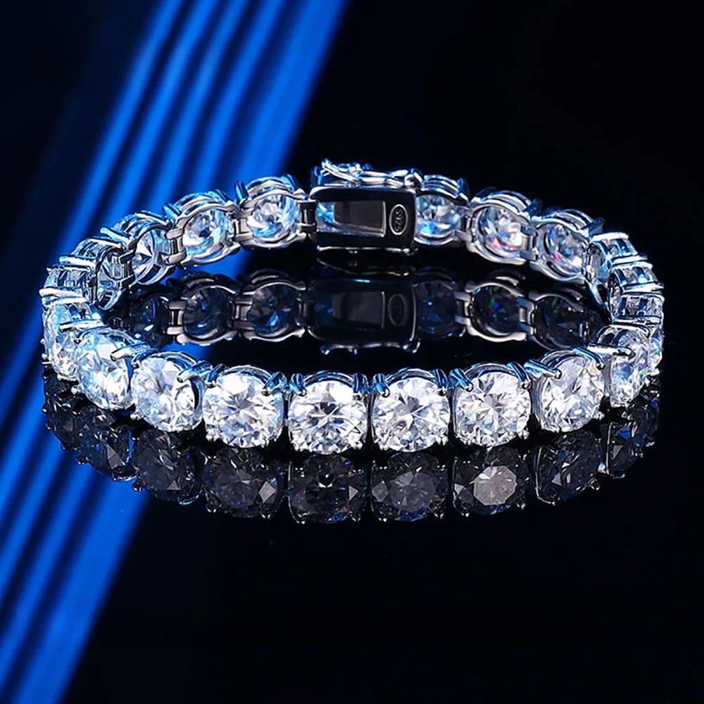 1CT/2CT/4CT Volle Moissanite Tennis Armband Frauen Männer S925 Sterling Silber Hip-Hop Trendy Labor diamant Party Luxus Schmuck Geschenke