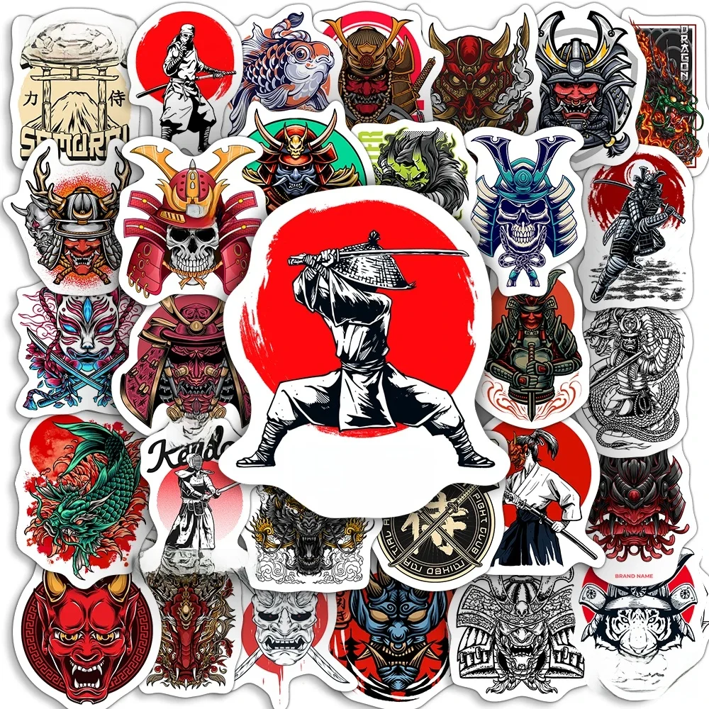 AliExpress NONE 10/25/50Pcs Cool Japanese Samurai Popular Character Stickers DIY Skateboard Laptop Luggage Water Cup Bike Motorcycle Phone Car
