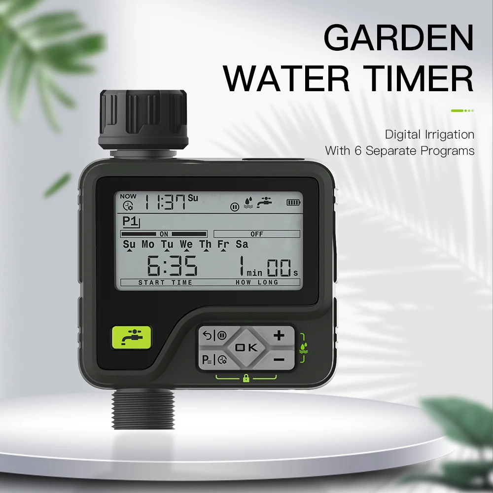 نظام ري فائق من Eshico ، 6 برامج قابلة للتعديل ، استشعار المطر ، توقيت أوتوماتيكي دقيق ، مؤقت مياه رقمي ، ري حدائق بالرش #4