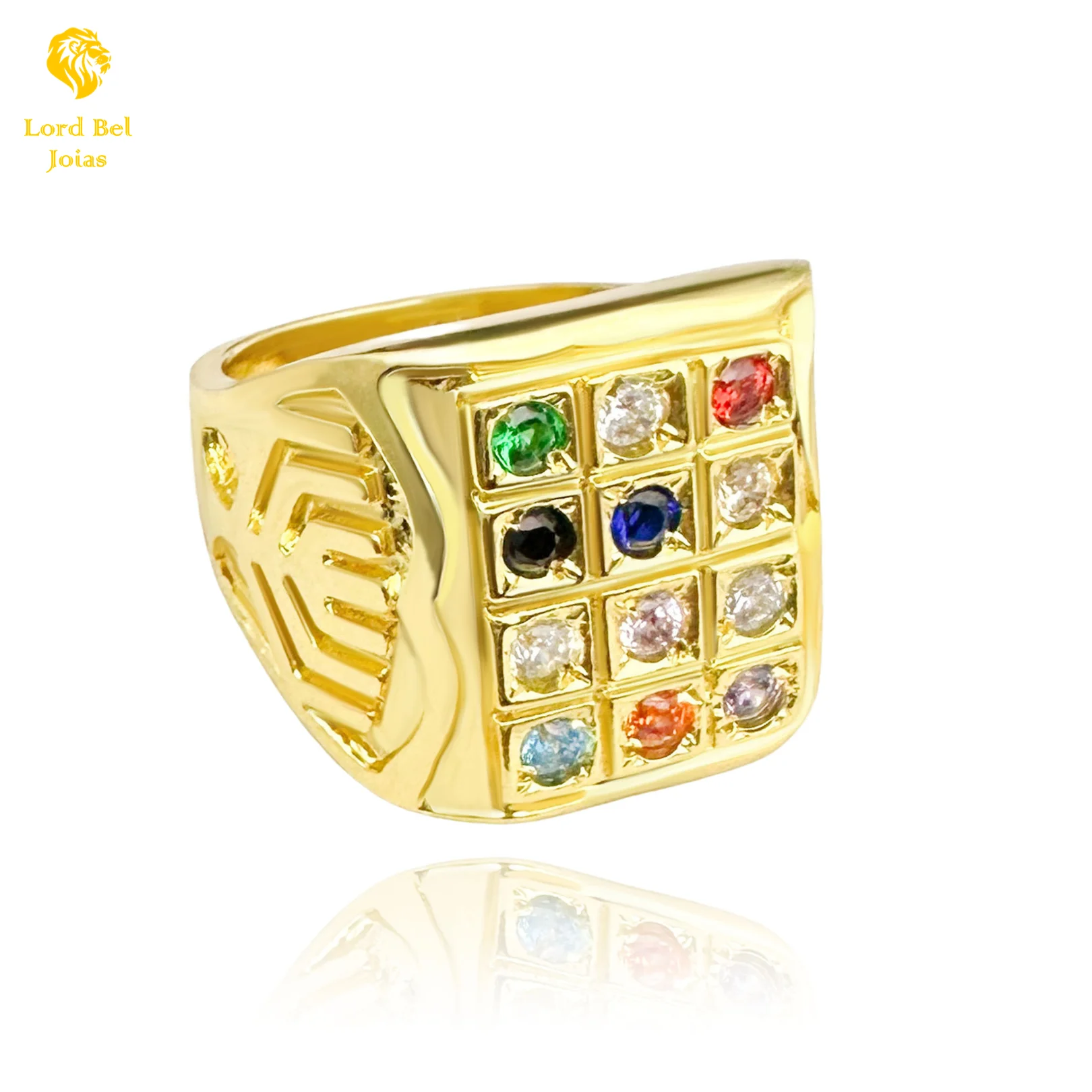 Ring Union of Twelve Tribes in Nordic Gold 18K Eternal Shine-Old Currency Deder | Lord Bel Jewellery