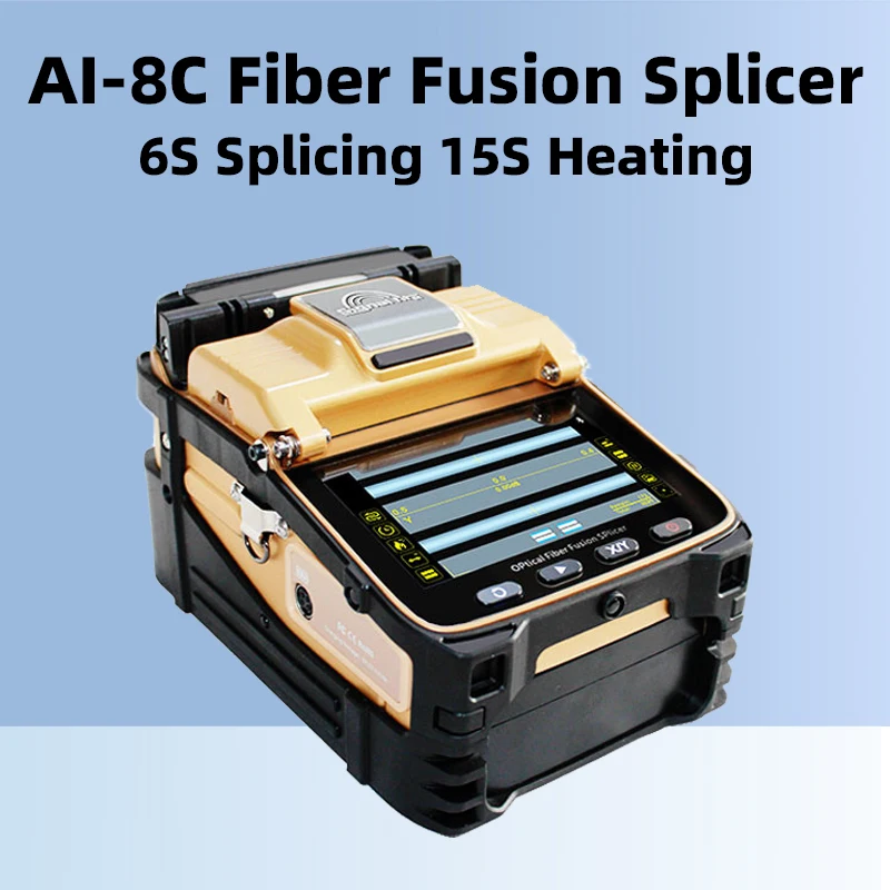 Signal Fire AI-8C Fiber Fusion Splicer 6 Motors Splicing Machine 6S Splicing 15S Heating FTTH Fiber Equiment Tools 10 Languages