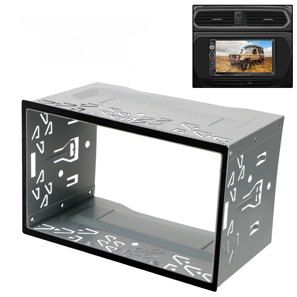 Cadre d'installation de l'unité principale de radio, kit de montage de tableau de bord audio de panneau automatique, kit de raccords, boîte universelle pour lecteur radio DVD de voiture 2Din