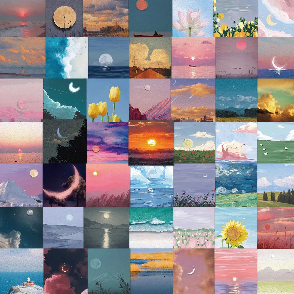 10/30/50PCS Beautiful Scenery Oil Painting Stickers Graffiti Decals DIY Laptop Suitcase Notebook Phone Car Sticker Kids Toy Gift