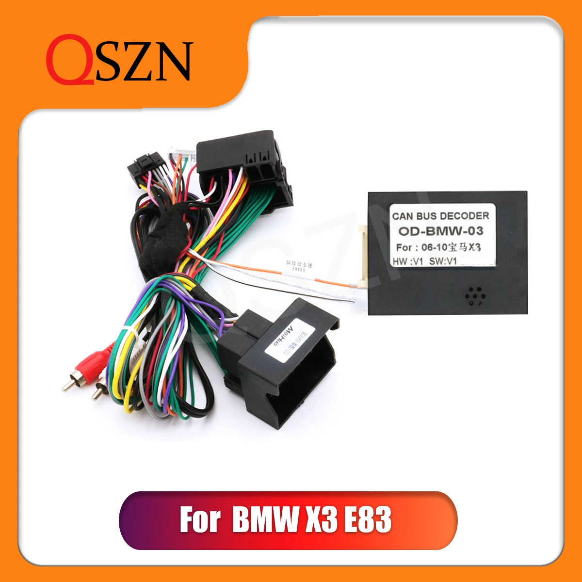 

QSZN Car radio Canbus Box Decoder OD-BMW-03 For BMW E83 X3 Harness Wiring Cables 16PIN Wiring Harness Plug Power Cable Android