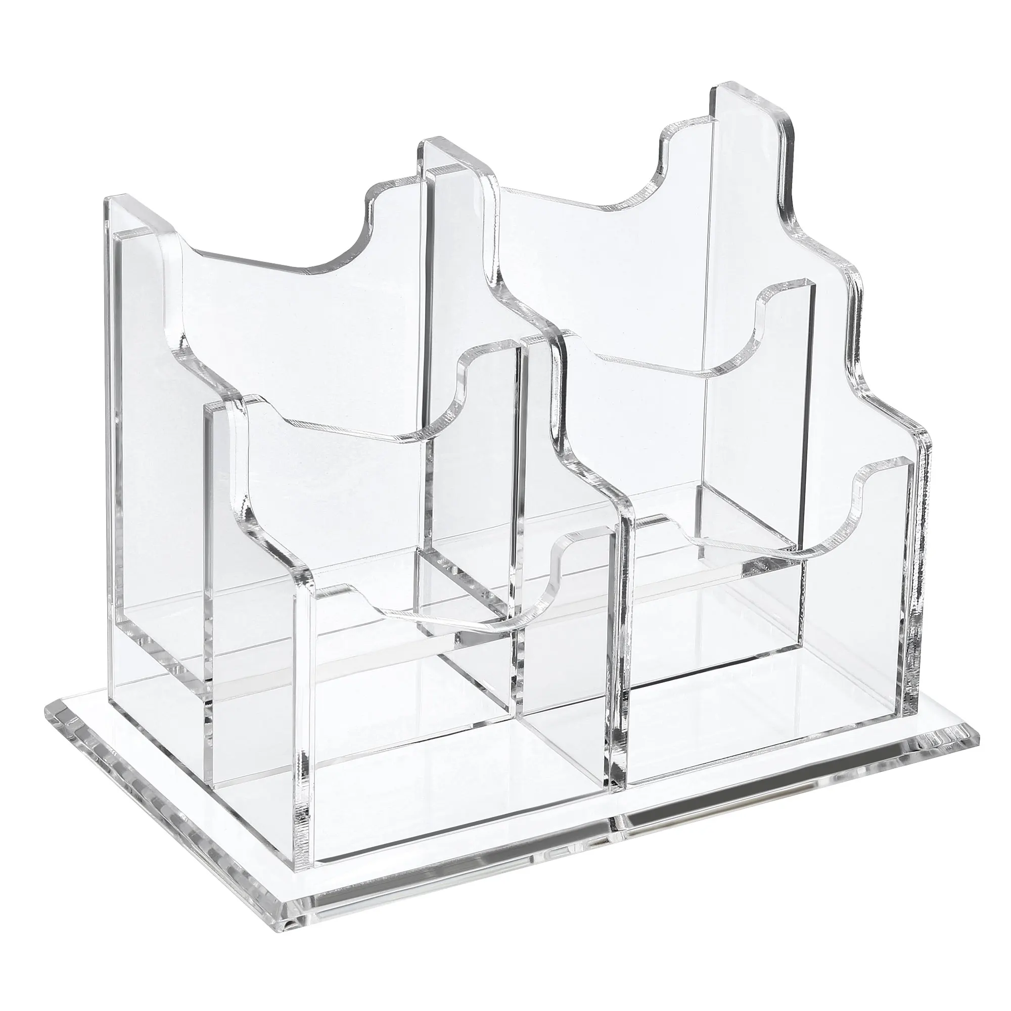 1/2/3/4/6 Slot Clear Acrylic Business Card Holder for Desk Location Card Organizer Desktop Name Cards Display Holders Stand