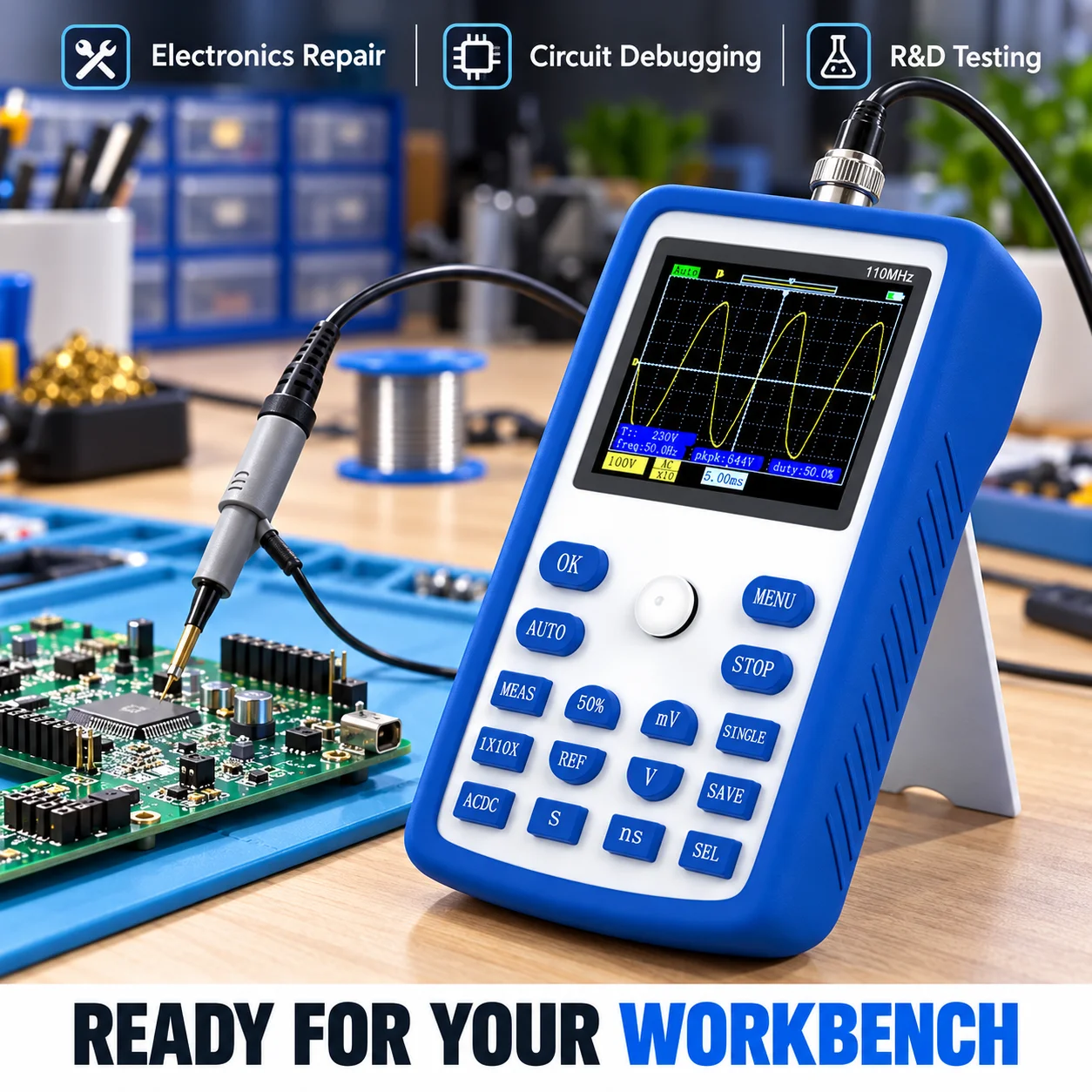 Osciloscopio digital portátil  - Fnirsi Digital Oscilloscope Handheld reseña y precio