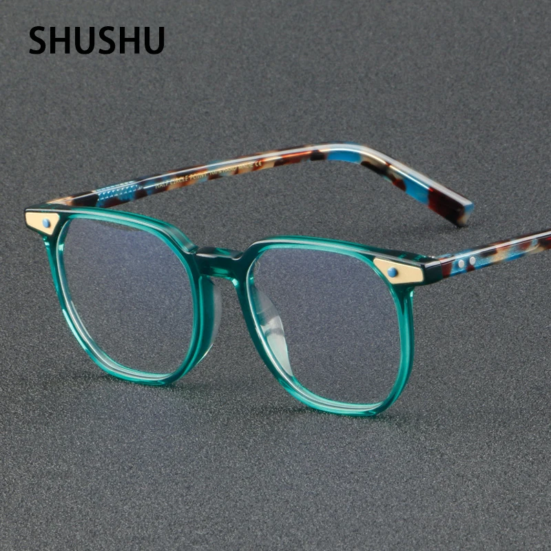 

New Retro Square Acetate Glasses Frame Men Square Myopia Optical Prescription Glasses Frame Ladies Korean Luxury Brand Glasses