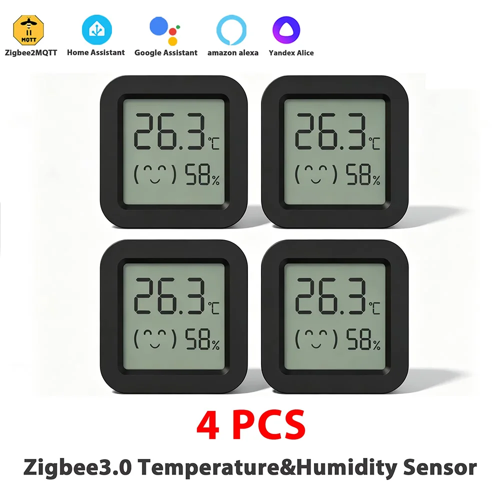 Zigbee 3.0 temperatuur- en vochtigheidssensor, bedienbaar via een app, met afstandsbediening, thermometer via Tuya Smart Life voor een slim huis, compatibel met Yandex Z2mQTT.