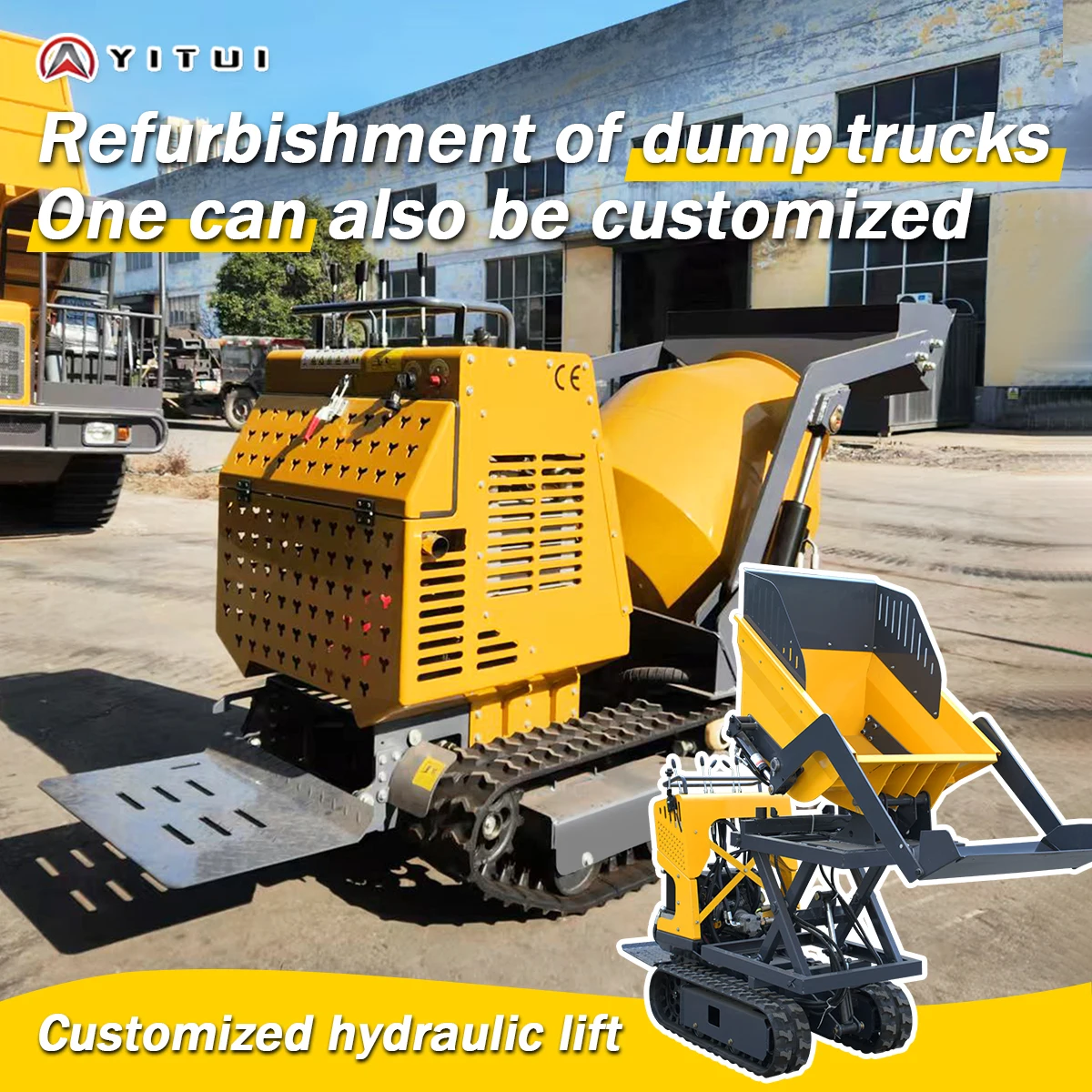 

Hot Selling Customized Mini Dumper All Terrain Mini Dump Tipper Truck Durable Agriculture Building Site Mini Dumper For Daily Go