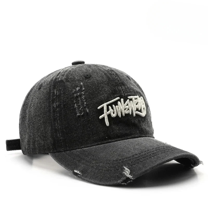 Casquette brodée en Denim délavé rétro japonais pour Sports de plein air, chapeau de soleil de voyage pour hommes, casquette de Baseball classique polyvalente et confortable