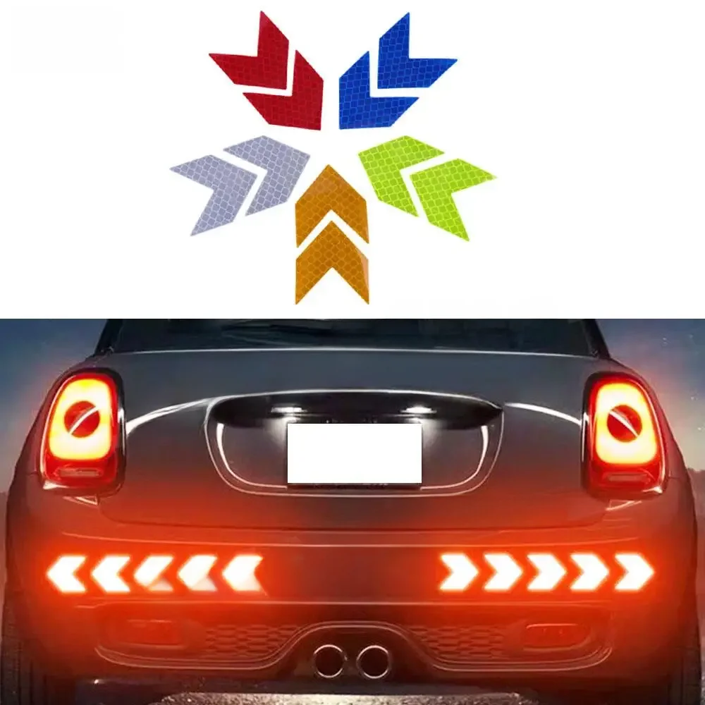 10 sztuk strzałka odblaskowa taśma klejąca naklejka naklejka ostrzeżenie o bezpieczeństwie taśma odblaskowa do ciężarówki motocykl rower formowanie — zdjęcie 2