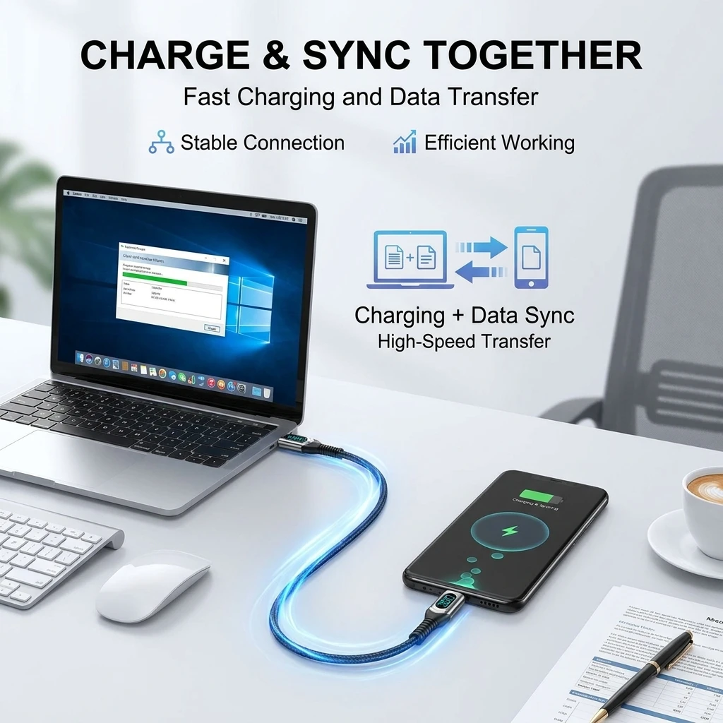 120W PD Fast Charging USB C Cable LED Power Display 6A Type C Data Sync Cord for iPhone 17 16 15 Pro Max Samsung Xiaomi