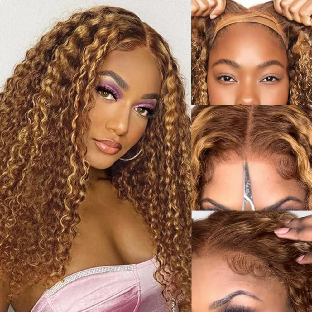 Wear Go Wig Highlight Glueless Wig Human Hair 13x6 Hd Deep Wave Frontal Wig For Women Honey Blonde Curly Lace Front Wig On Sale