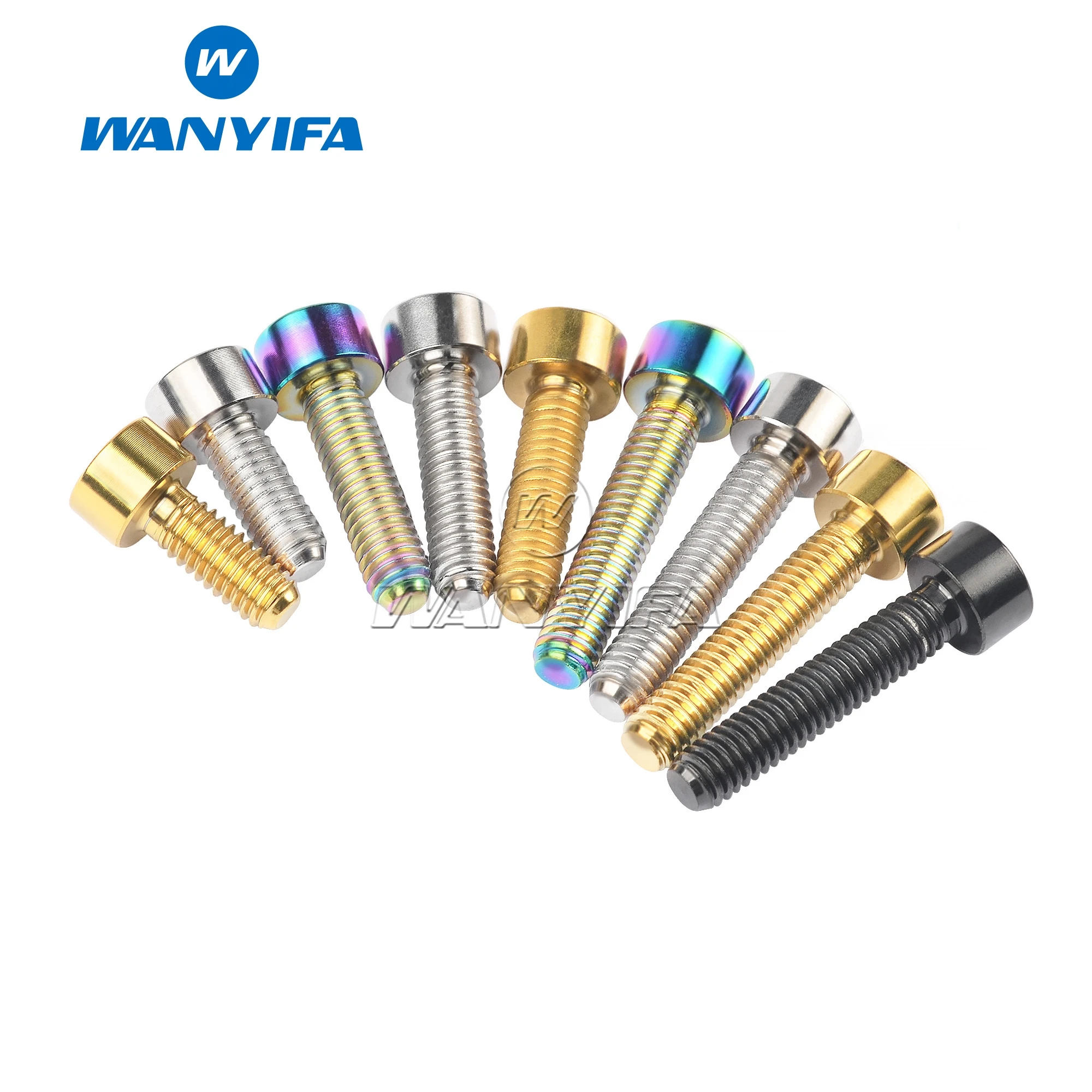 Wanyifa Titanium Bolt M4x10/12/15/20mm Allen Key Socket Square Head Screws Bicycle Ti Fastener