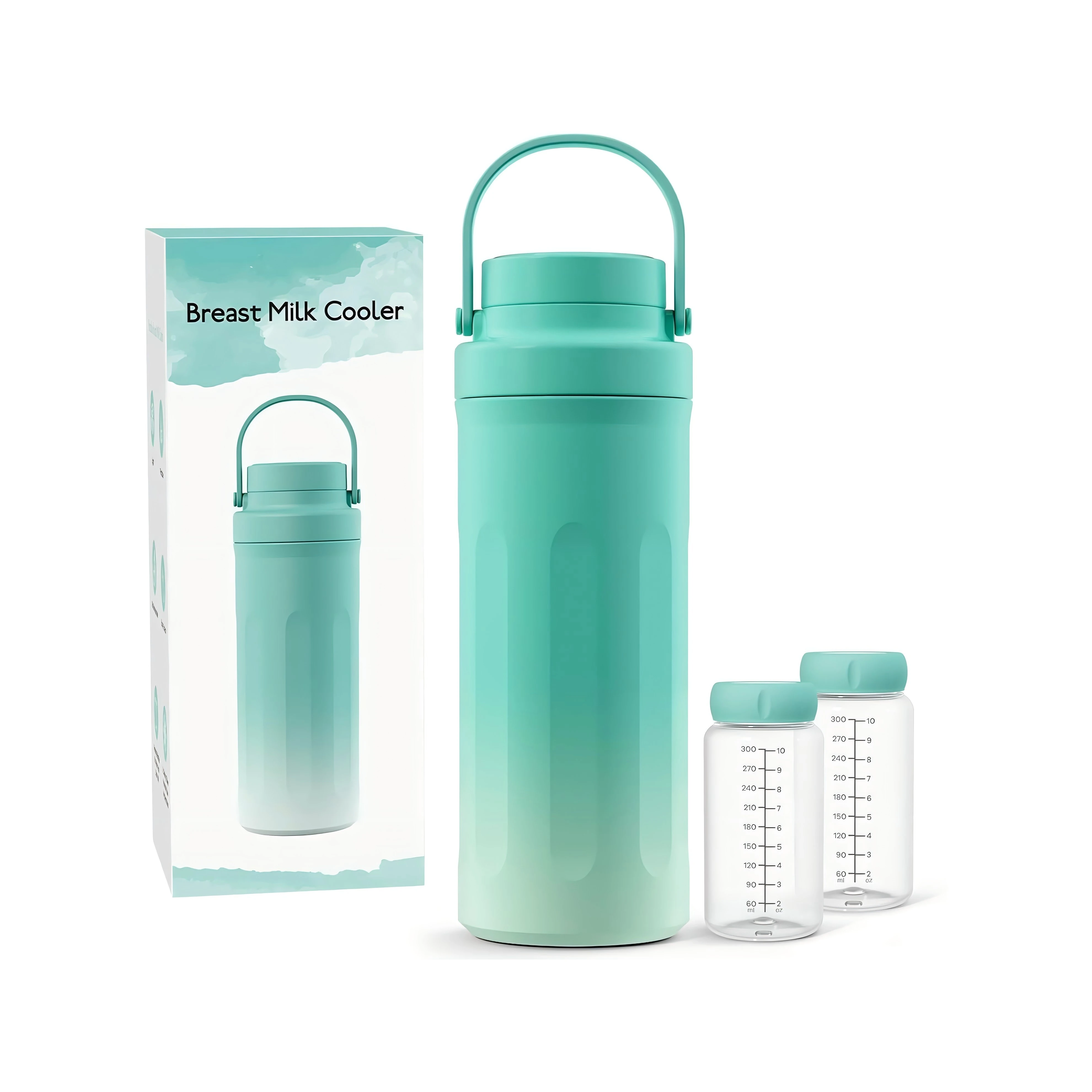 

Yellnidd Portable Breast Milk Cooler Bag, Green Insulated Baby Milk Bottle Bag for Outdoor & Travel