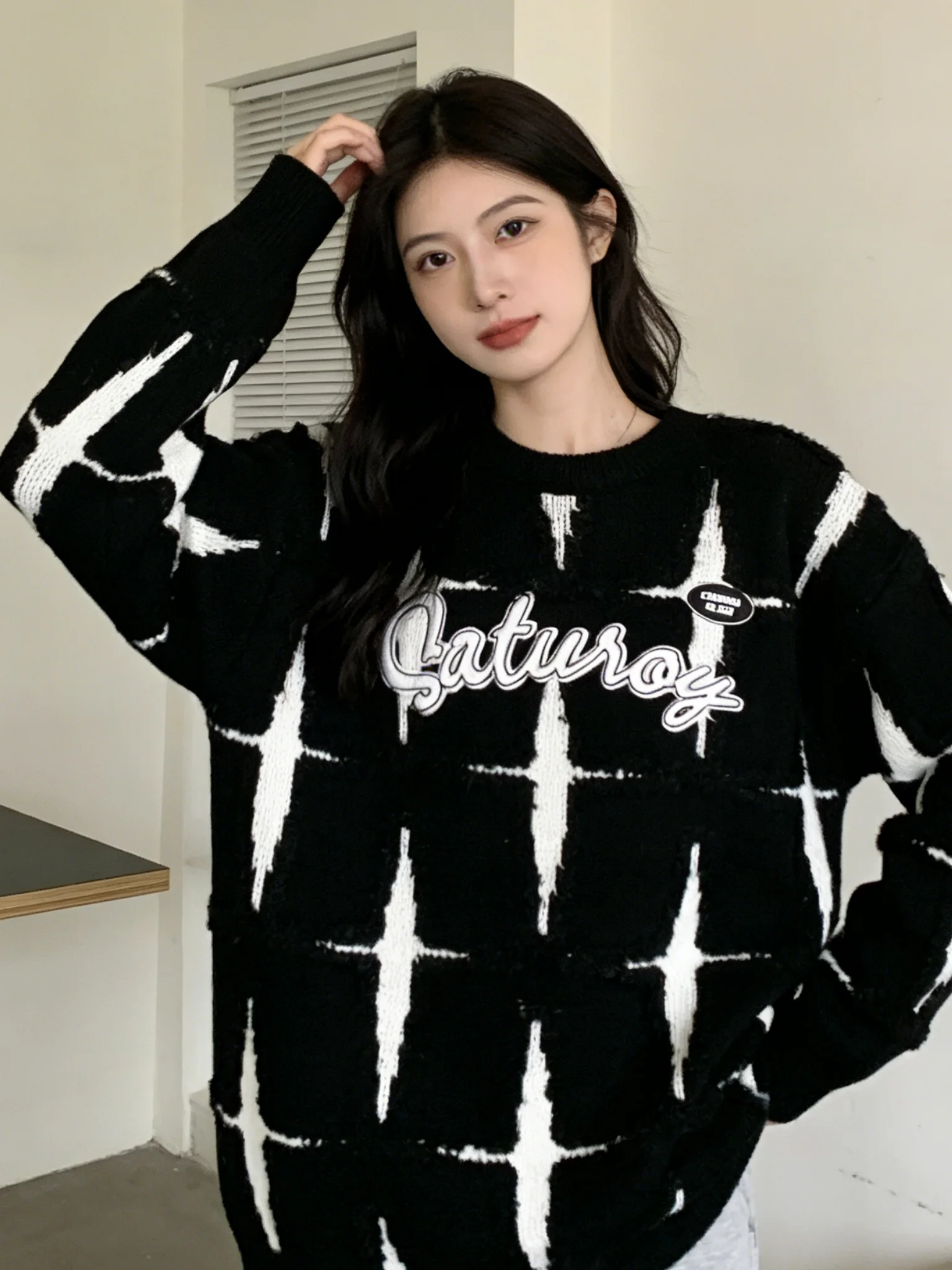 

Свитер для мужчин и женщин, модный трикотаж для осени и зимы, молодежный свободный и удобный пуловер.