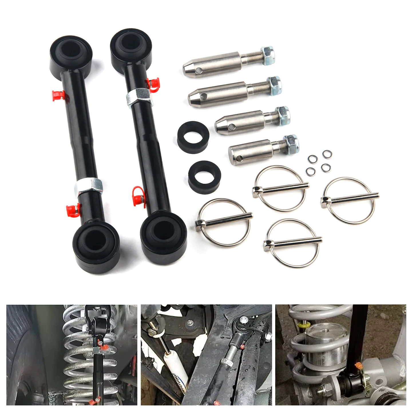 

Front Sway bar Link Quicker Disconnect System Adjustable 2.5-6" Lift For Wrangler 1998-2006 TJ Cherokee 1984-2001 XJ