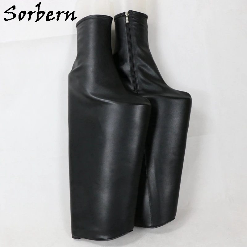 Sorbern Czerwony 40 cm Szpilki Krótkie Buty Kliny Buty Kobiety Grube Platformy Buty Damskie Cosplay Super Wysoka Kostka Wysokiej buty 36-46