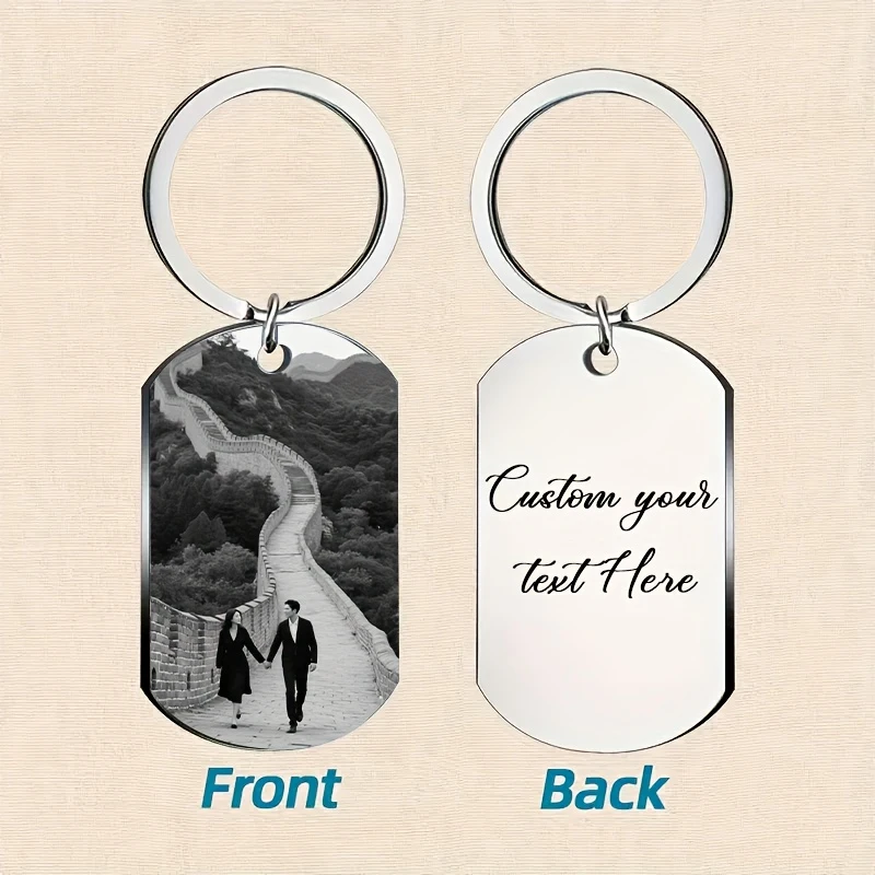 Personalized Custom Keychain Engrave Name Photo Sweet Memories Sentimental Commemorative Gift For Lovers Family Friends view 5