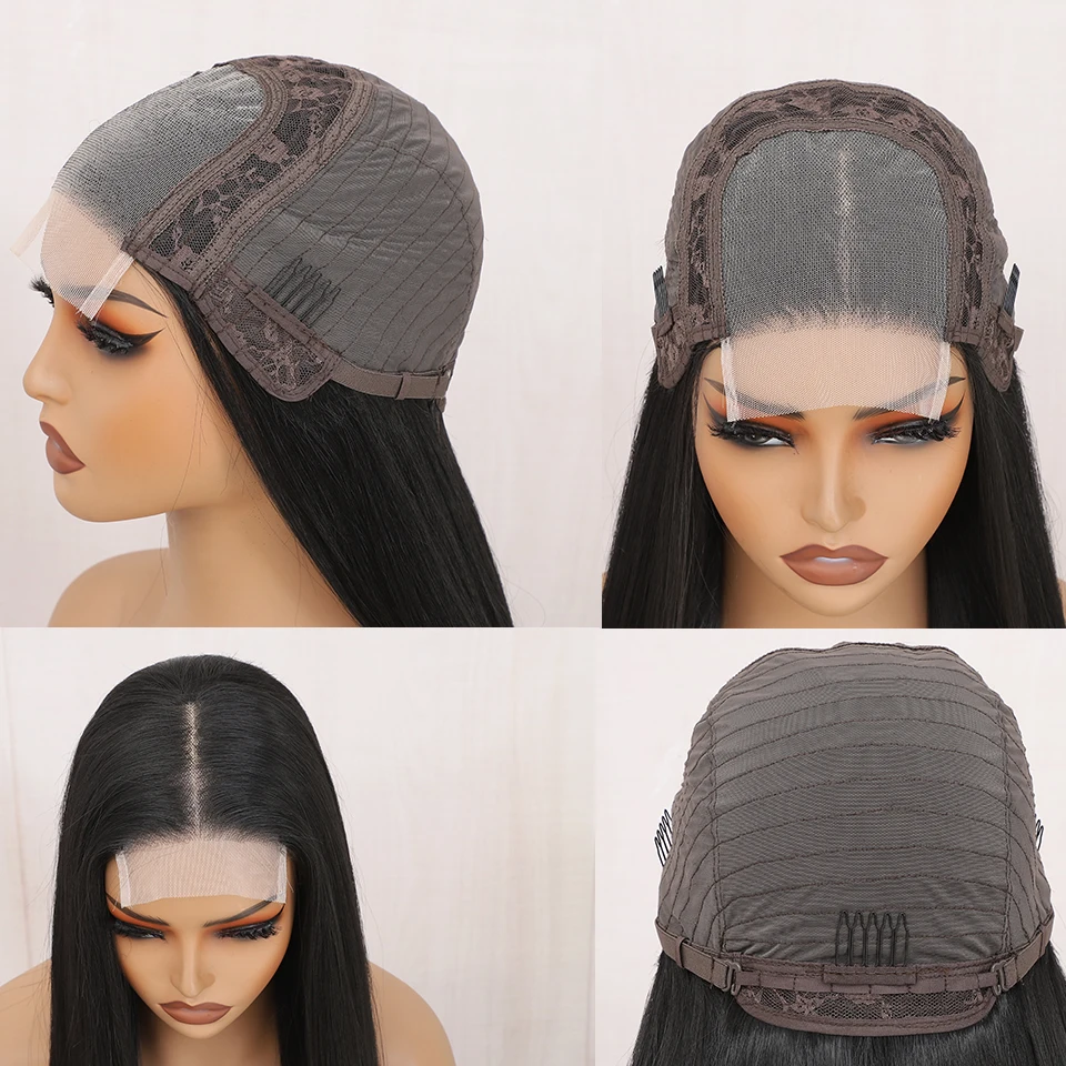 220% 密度 4X4 ストレートレースフロントウィッグ 36 インチロングオンブルブラウンレッドブロンドハイライトレースフロントウィッグコスプレウィッグ合成