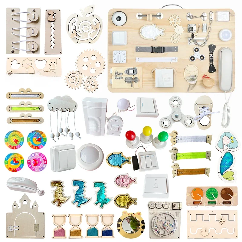 Planche occupée Montessori, accessoires, jouets de bricolage pour enfants, pièces de planche occupée pour bébés, outils pédagogiques, éducation précoce, jouets de compétences d'apprentissage