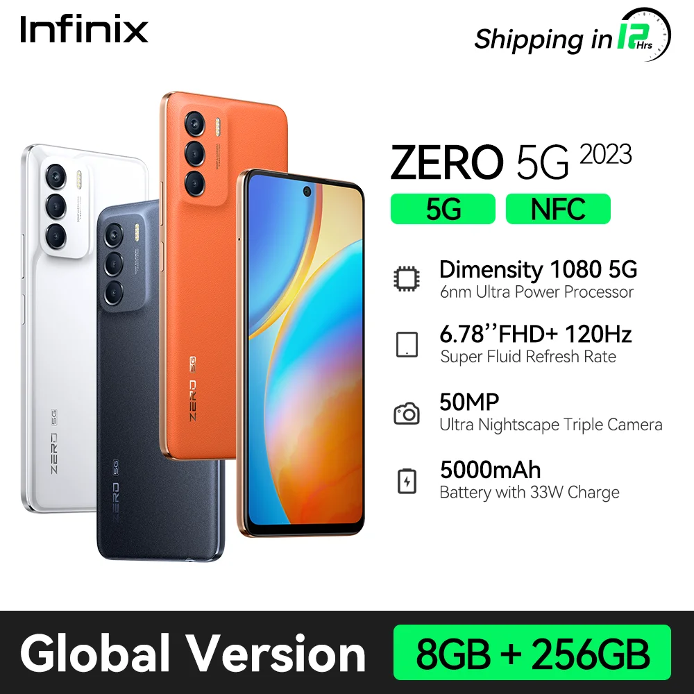 Смартфон Infinix Zero 5G 2023, 8 + 256 ГБ, 1080 дюйма, 6,78 мА ч, 33 Вт