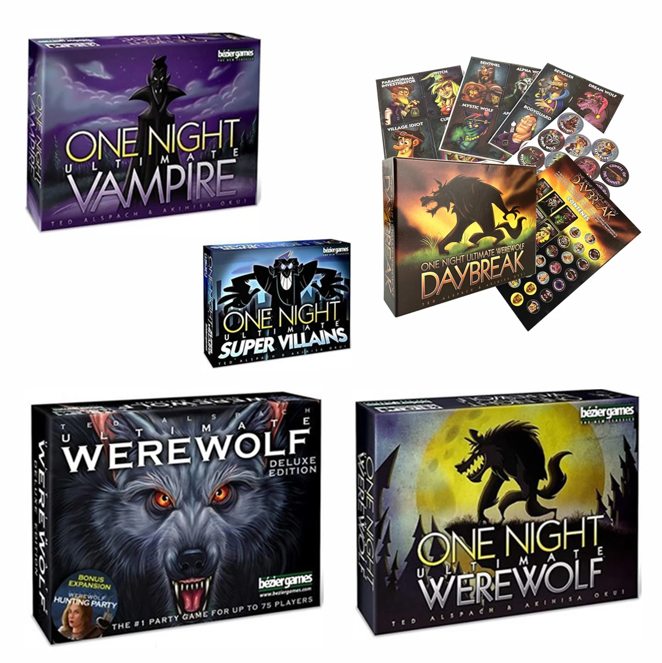 NEW One Night Ultimate Werewolf Cards Collection Board Game All English Alien Super Villains Edition Deck For Party Playing