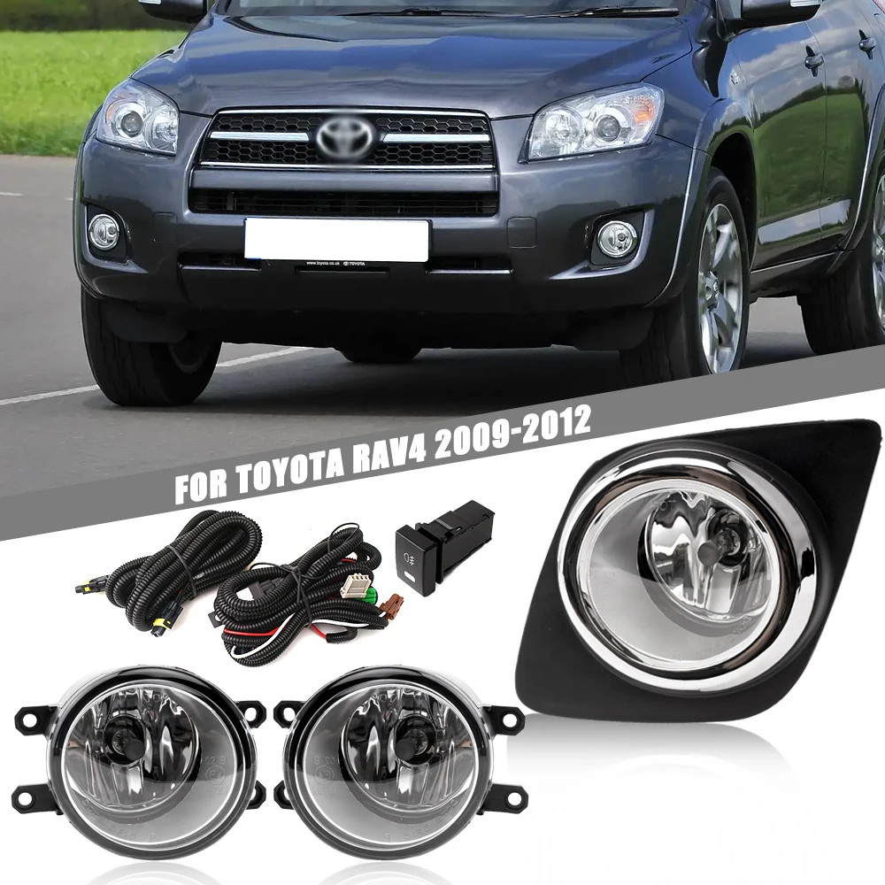 

Front Bumper Fog Lamp Upgrade Kit FOR TOYOTA RAV4 2009 2010 2011 2012 Version Additional Foglight Set Switch + Wiring