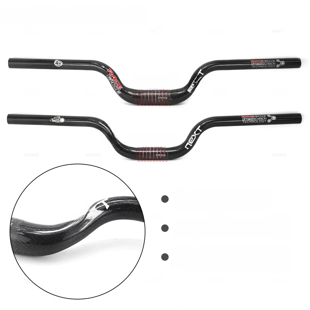 AliExpress NONE Carbon Riser Handlebar for MTB and BMX, Gloss Handlebar, NEXT Race Face, 31.8mm, 25.4mm Diameter, 560mm to 700mm Diameter