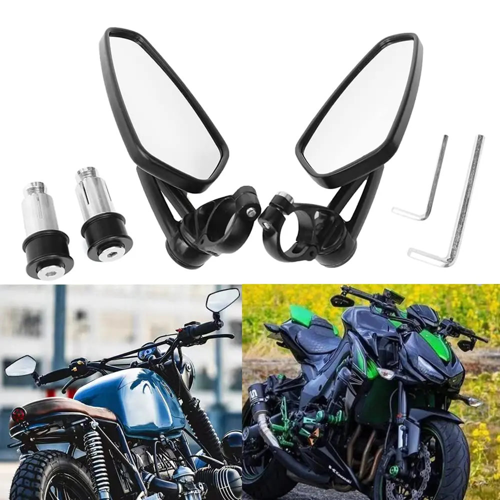 7/8" 22mm Motorcycle Handlebar End Mirror For Harley Yamaha Kawasaki Honda Suzuki HandleBar Rear View Side Mirror  7/8" 22mm image 4