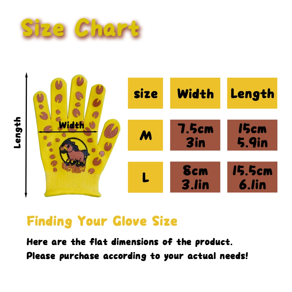 4 Pairs Kids Gardening Gloves Cute Yellow Green Pint, Outdoor Gardening Activities for Boys Girls