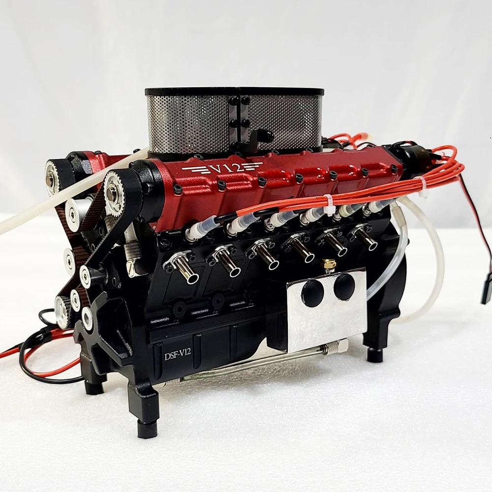 49.89cc Gasoline Engine Model V12 Metal Internal Combustion Engine Suitable for Modified Remote Control Car Model Toy R-V12