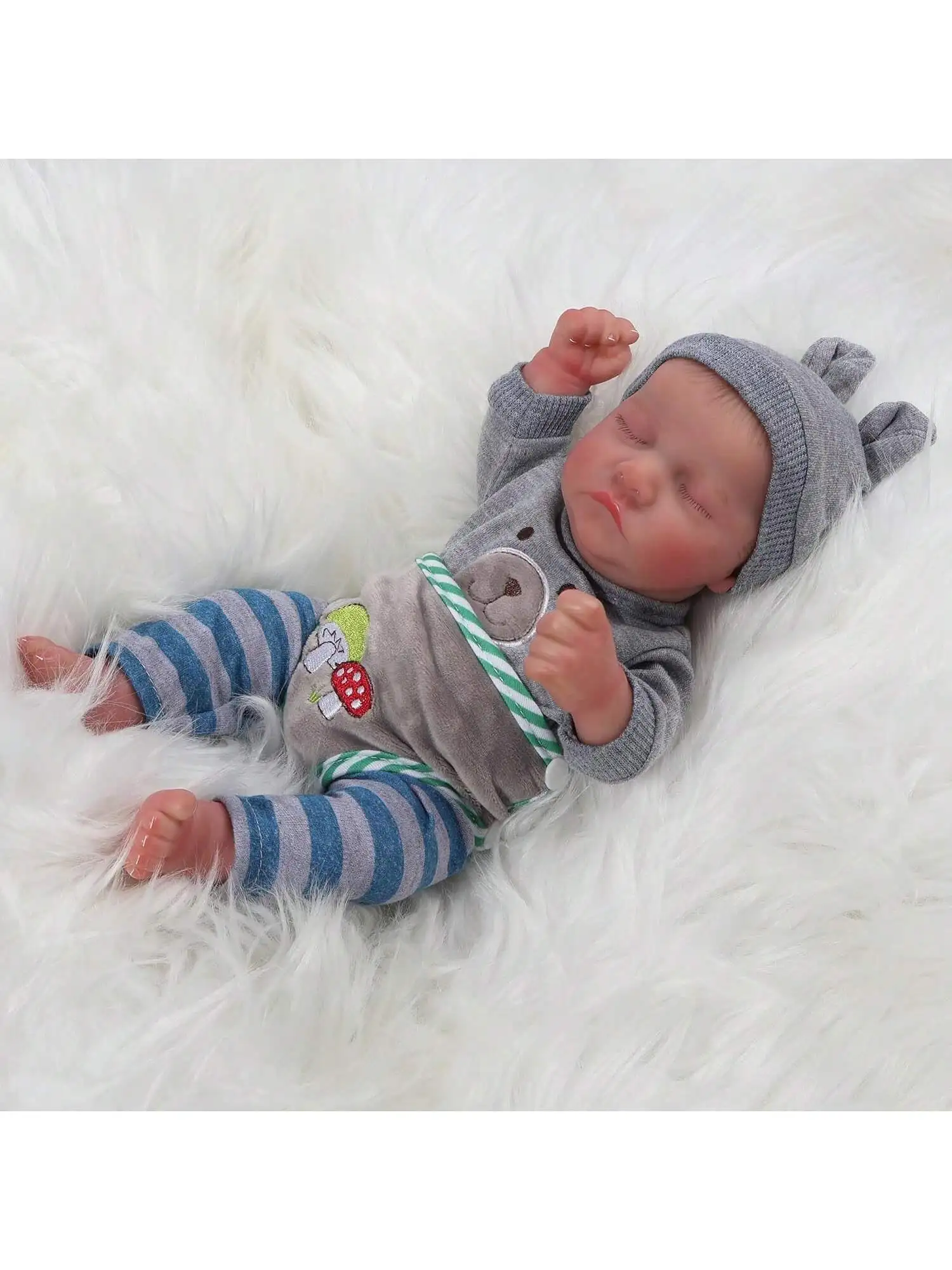 Bonecas reborn realistas-boneca realista de vinil macio fofo de 12 polegadas, bonecas flexíveis da vida real (boneca apenas/sem acessórios)