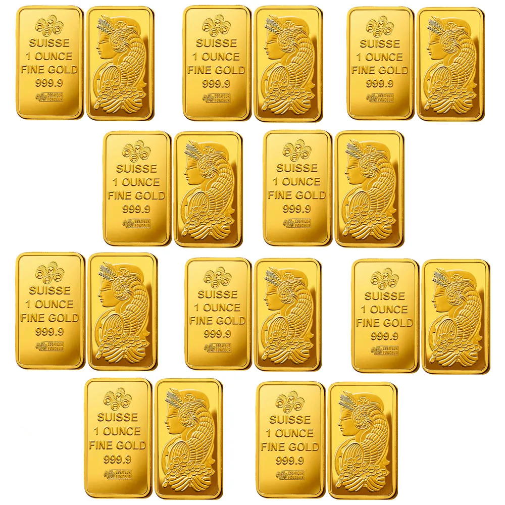 

24k Simulation Gold Plated Credit Bullion Bar 1 OZ Gold Plated Ingot PAMP Gold Plated Bullions
