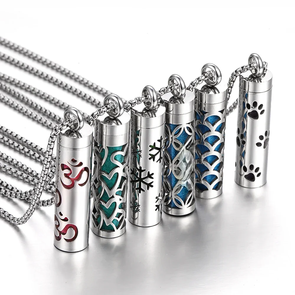 Nouveaux bijoux d'aromathérapie colliers diffuseur d'huile essentielle collier en acier inoxydable médaillon ouvert arôme parfum parfum parfum collier