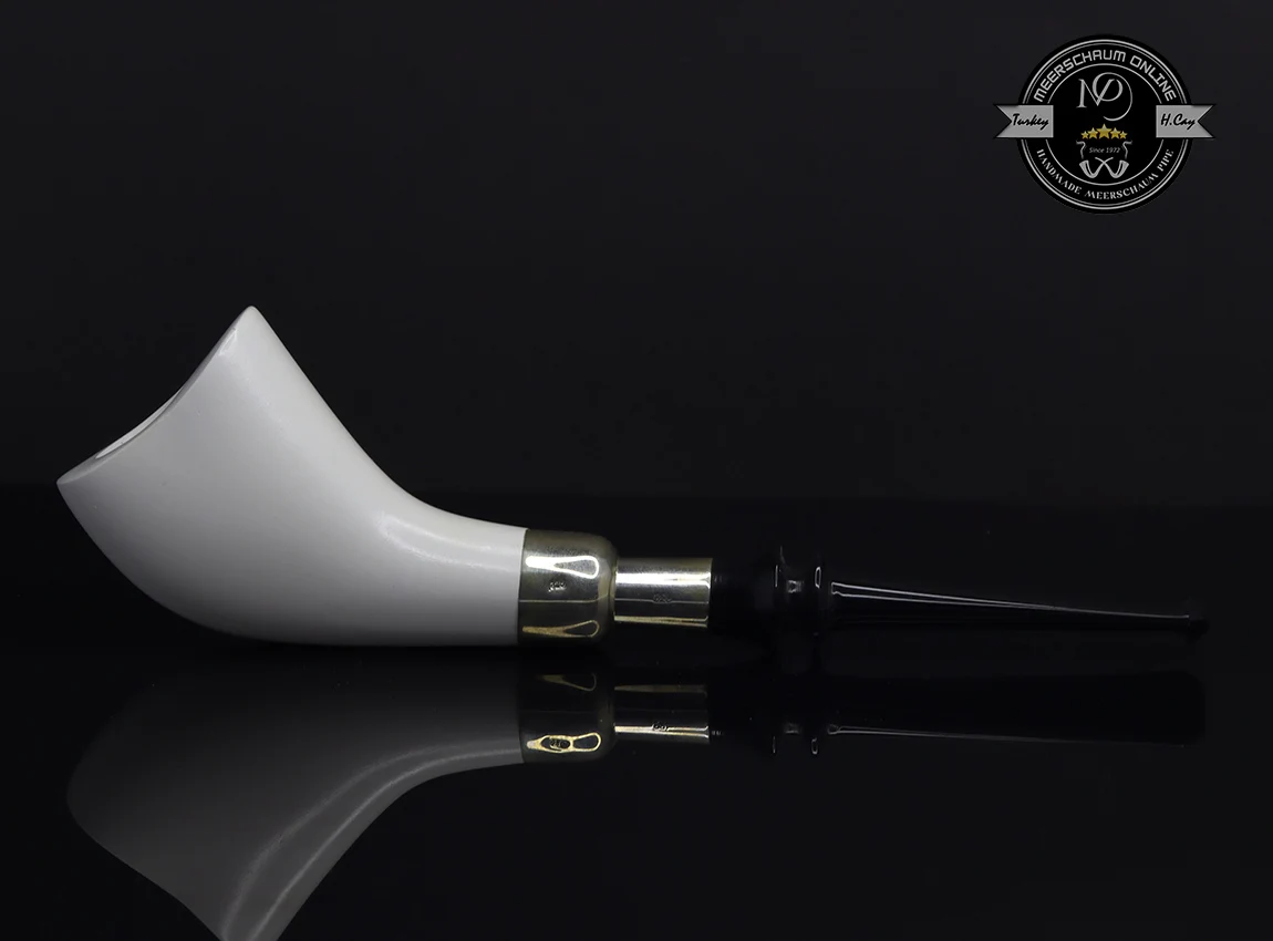 

Handmade Block Meerschaum Silvery Horn Pipe