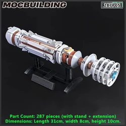 Sabre de luz modelo moc bloco de construção filme arma tijolo definir o sabre escuro diy brinquedo presente aniversário presentes natal ornamento