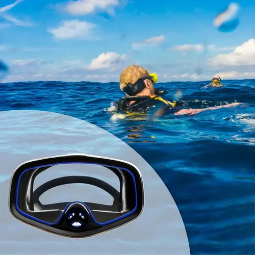 Imagen 2 del producto Máscara de buceo para adultos, gafas de snorkel, diseño ergonómico con vidrio templado para una cómoda herramienta subacuática