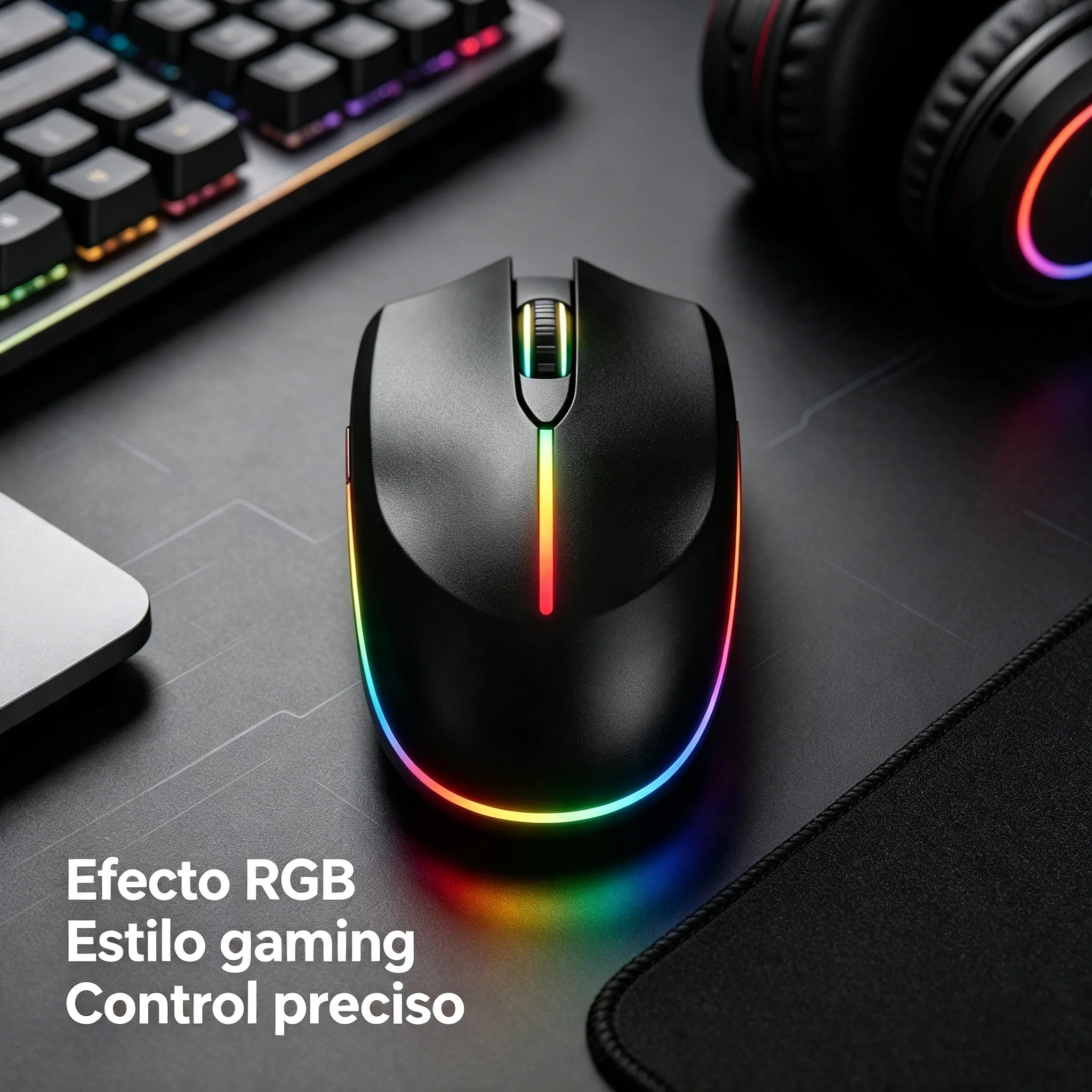 Ratón Óptico Vertical Ergonómico Inalámbrico con Iluminación RGB, Reduce la Fatiga de Muñeca, Ideal para Gaming y Trabajo en Oficina, Compatible con PC y Portátil, Excelente Opción de Regalo