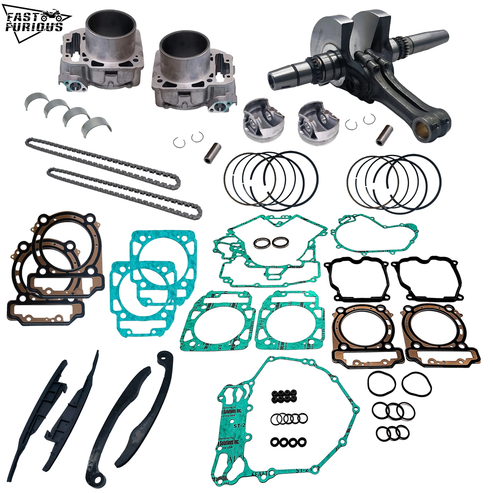 Engine Rebuild Cylinder Kit Crankshaft Assy Plain Bearing Gasket Kit For Can-Am BRP Bombardier Outlander Renegade Maverick 1000