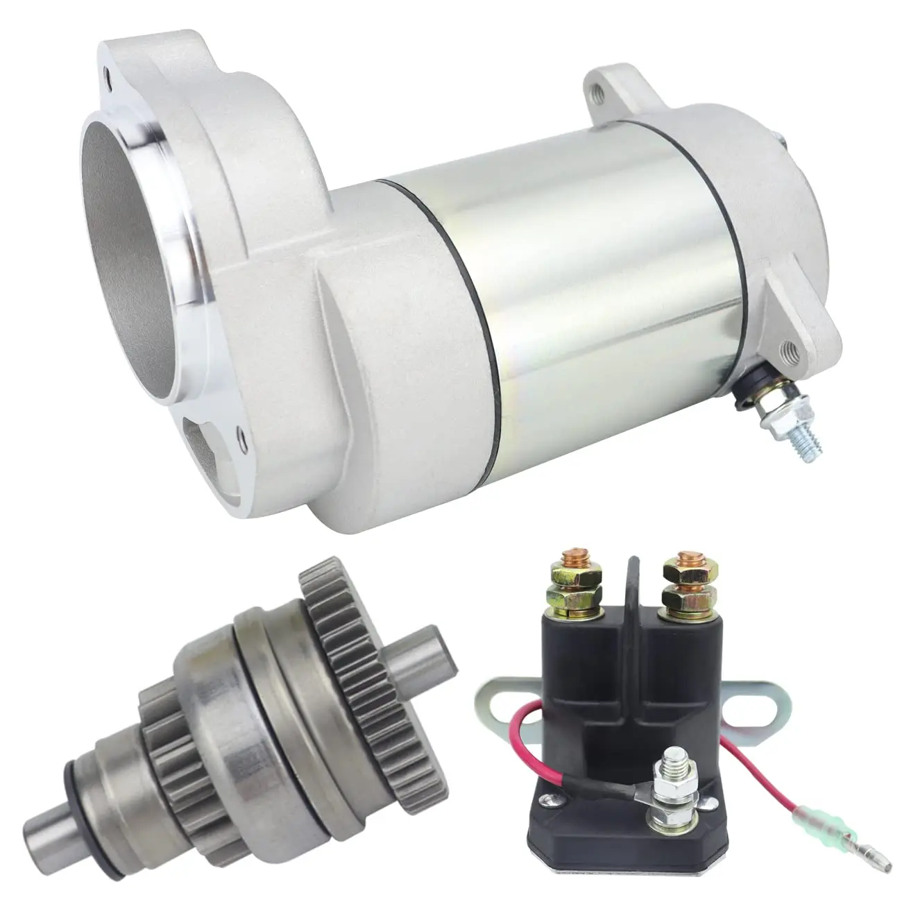 Starter Motor & Bendix & Relay Engine Set For Polaris Trail Blazer 250 2004 OEM: 410-54006 SMU0034 495714 49-5714 PA-101A 113527