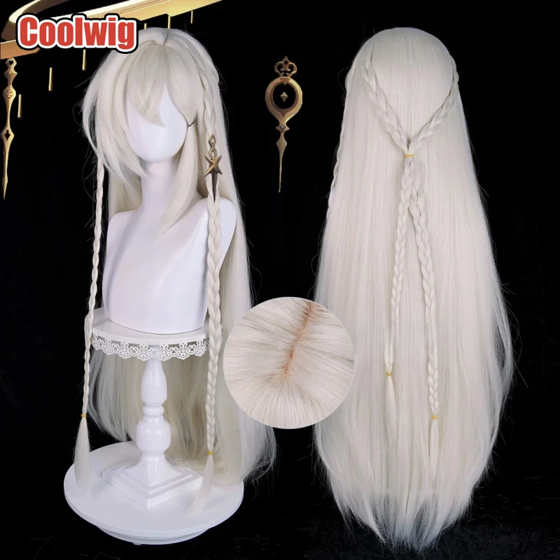 

Coolwig Synthetic Hair Istaroth Cosplay Wigs Game Genshin Impact Istaroth Halloween 98cm Long Straight Ivory Wig Heat Resistant