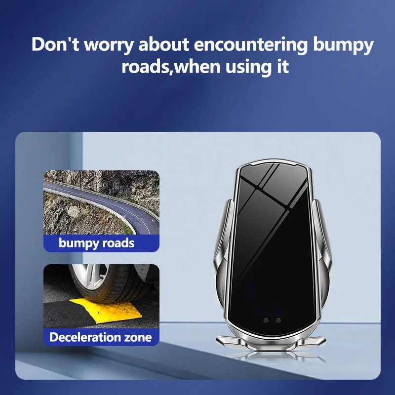 Automatic Clamp 15W Wireless Car Charger Mount Fast Charging Phone Holder For iPhone 14 13 12 Samsung S20 Smart Sensor Brcklet