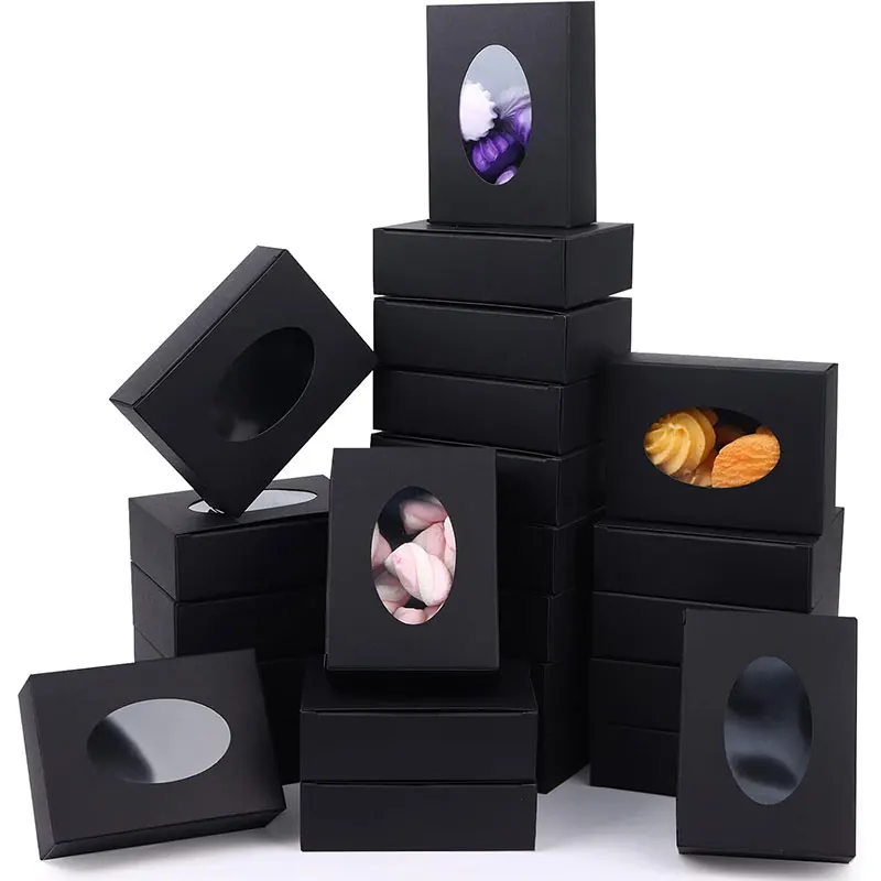 20/30Pcs Mini Kraft Paper Box with Window