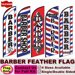 Barber Shop Windless Feather Banner Flag Single Double Sided Custom Swooper Beach Flag for Salon Haircut Advertising Outdoor