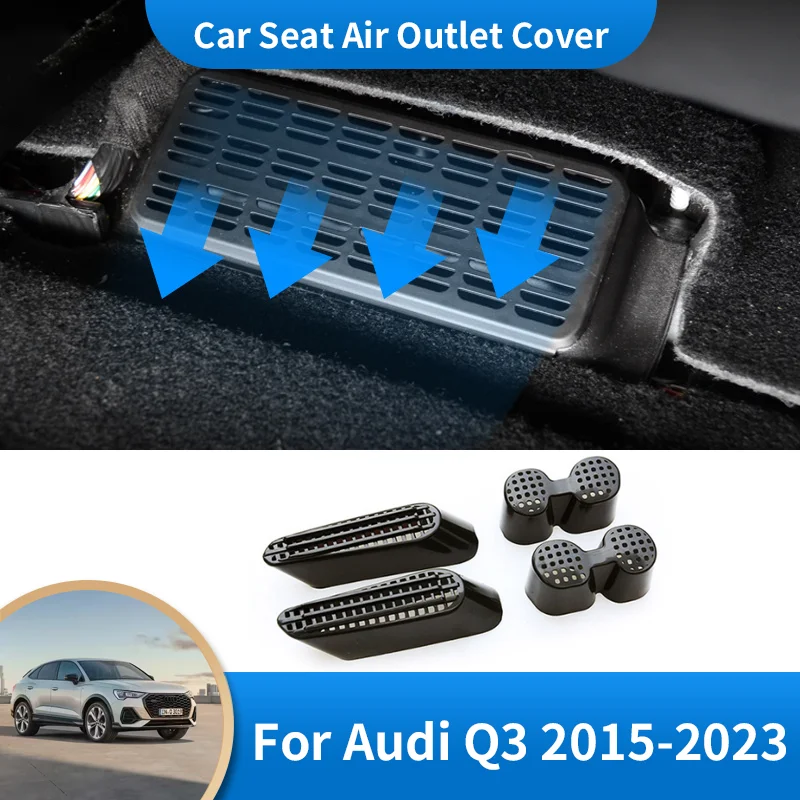 

Car Air Vent Anti-blocking Dust Cover Under Seat Air Conditioning Outlet Cover Accessories for Audi Q3 8U RS S-Line F3 MK1 MK2