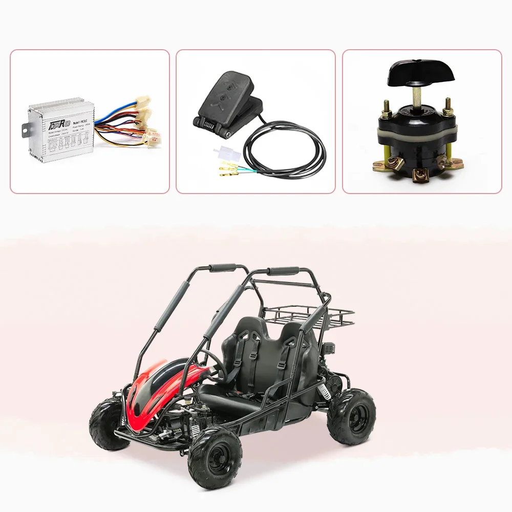Pedał gazu do gokarta + Pokrętło przełącznika kierunku jazdy (przód/tył) + Kontroler silnika szczotkowego DC36V 800W + Akcesoria motocyklowe — zdjęcie 2