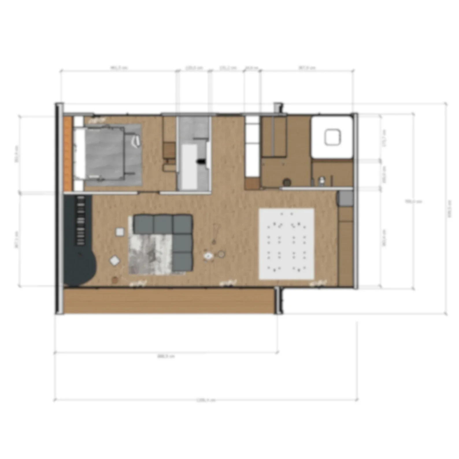 Modern Tiny House Printed Plans 8m x 13m | 1 Bedroom Loft Cabin Guide | DIY Home Blueprint Booklet (No Materials).