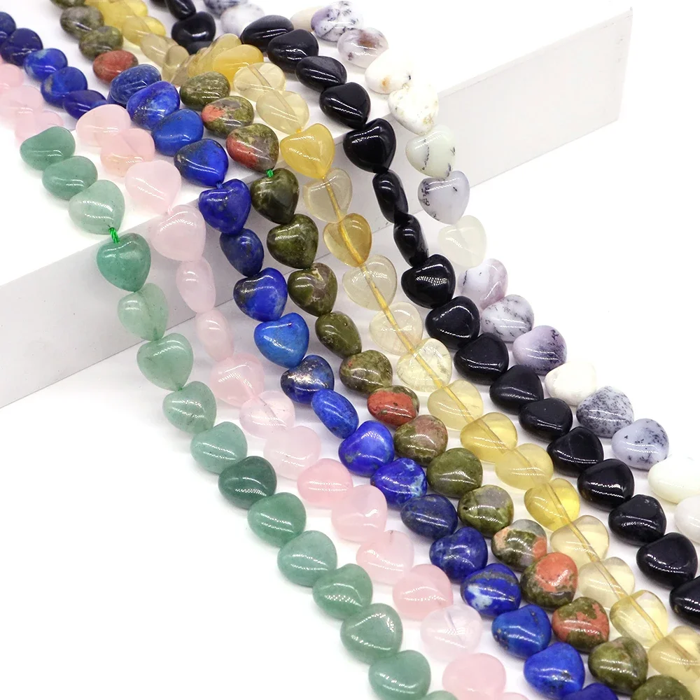 10mm Naturstein Herz lose Perlen Rosenquarze lieben Spacer Perlen für Schmuck machen DIY Halskette