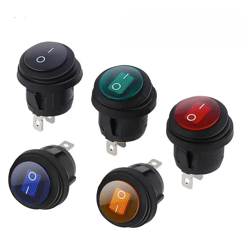 1 pièces marche/arrêt SPST rond étanche bateau LED interrupteur à bascule 12V 220V bouton d'alimentation interrupteur marche off тумб Nairobi лодка